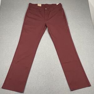 Levis Jeans Mens 34x32 Rust Red 514 Straight Leg Pants Comfort 100% Cotton NEW